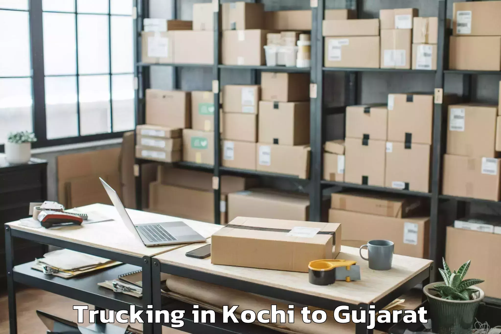 Kochi to Jasdan Trucking Booking